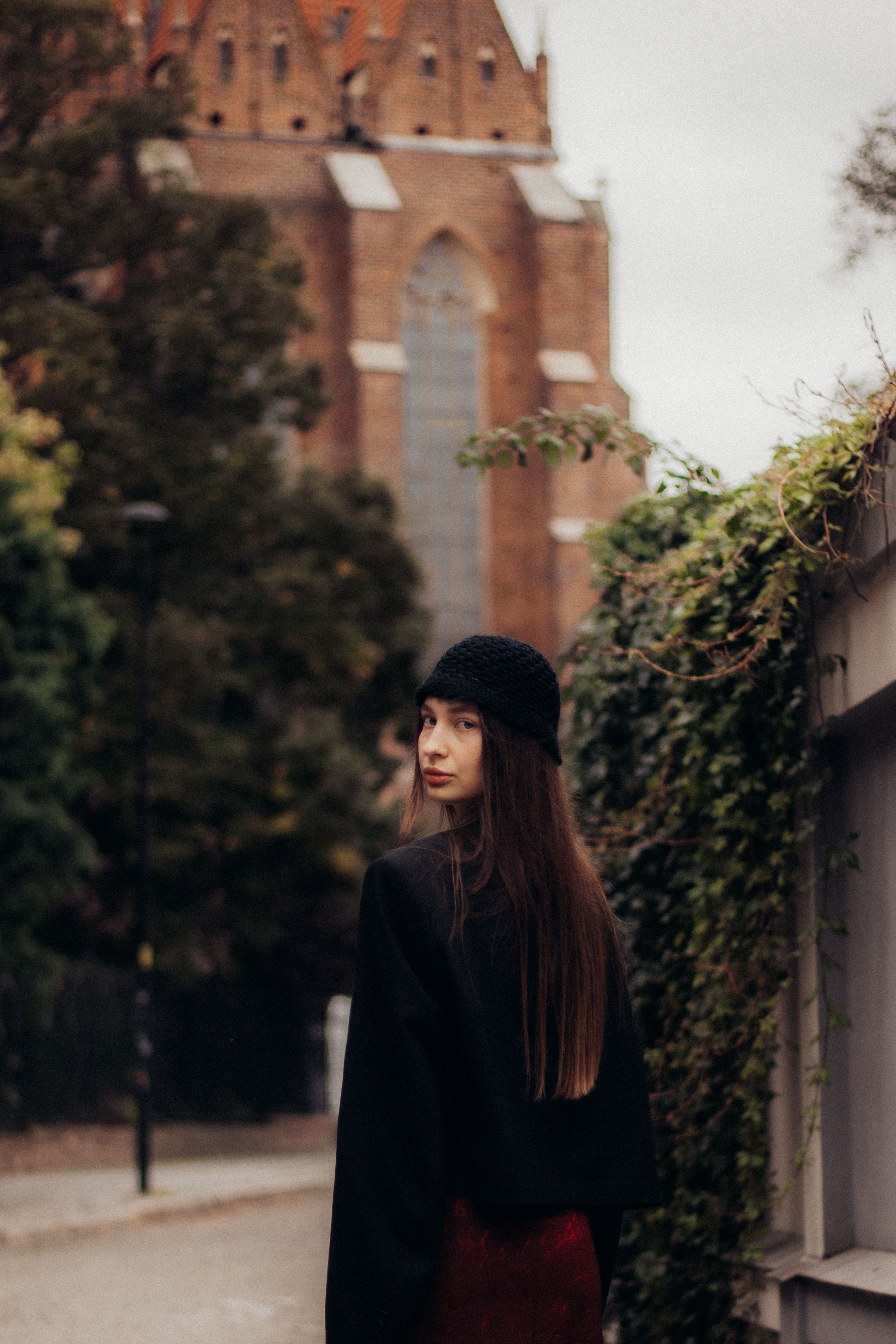 Festive winter beanie outfit