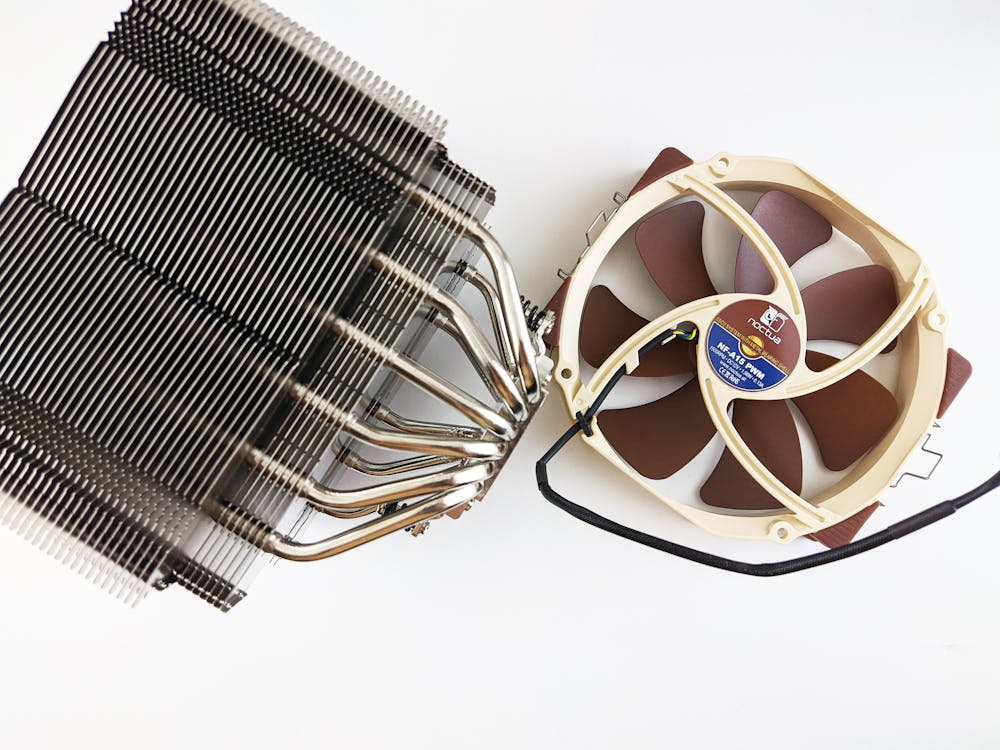 A disassembled air fan after being cleaned