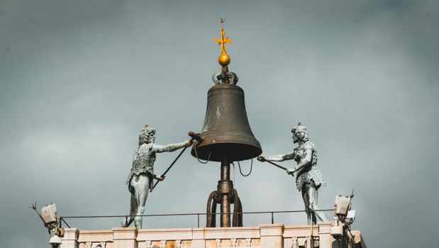 Black Bell on Top of Building