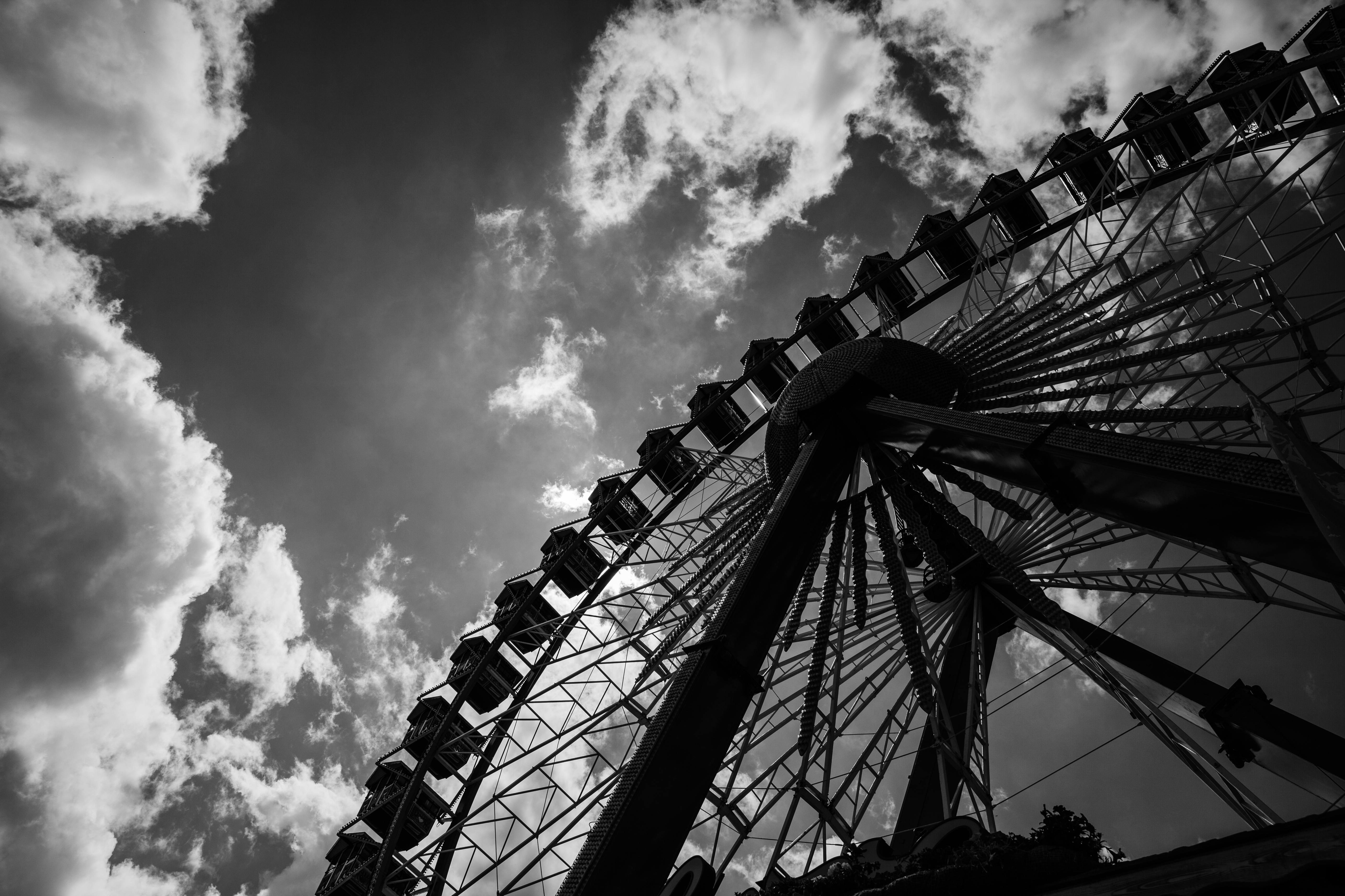 ferris wheel wallpaper black and white