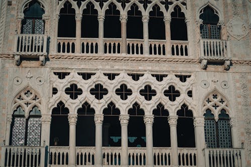 Arches on Facade of Gothic Building