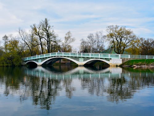 Free A Concrete Bridge Over the River Stock Photo