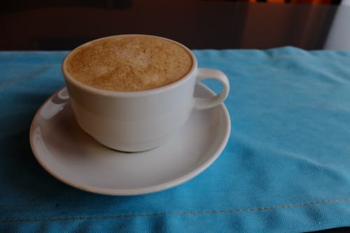 Close-Up Shot of a Cappuccino in a Cup