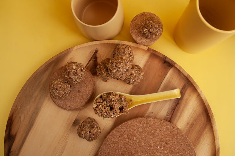 Oat Balls On Cutting Board