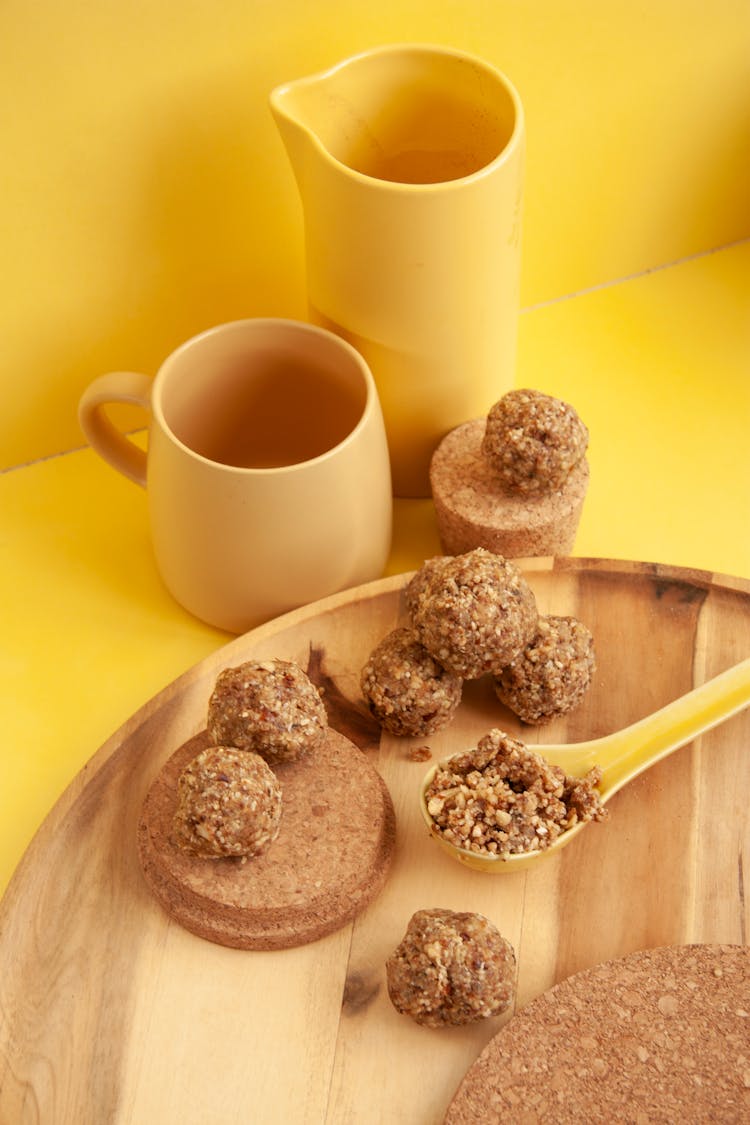 Oat Balls On Cutting Board