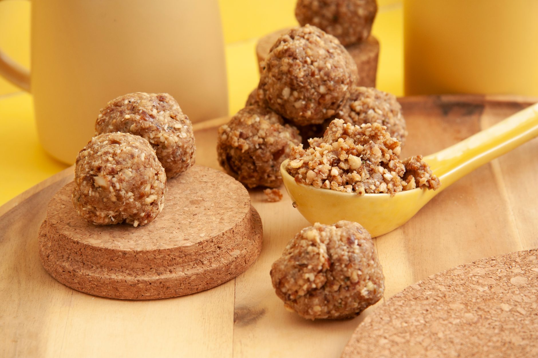 Close-up of peanut maple popcorn showing peanuts and glaze