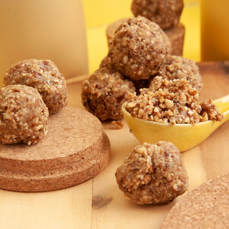 Vegan Sourdough Discard Black Sesame and Ginger Energy Bites