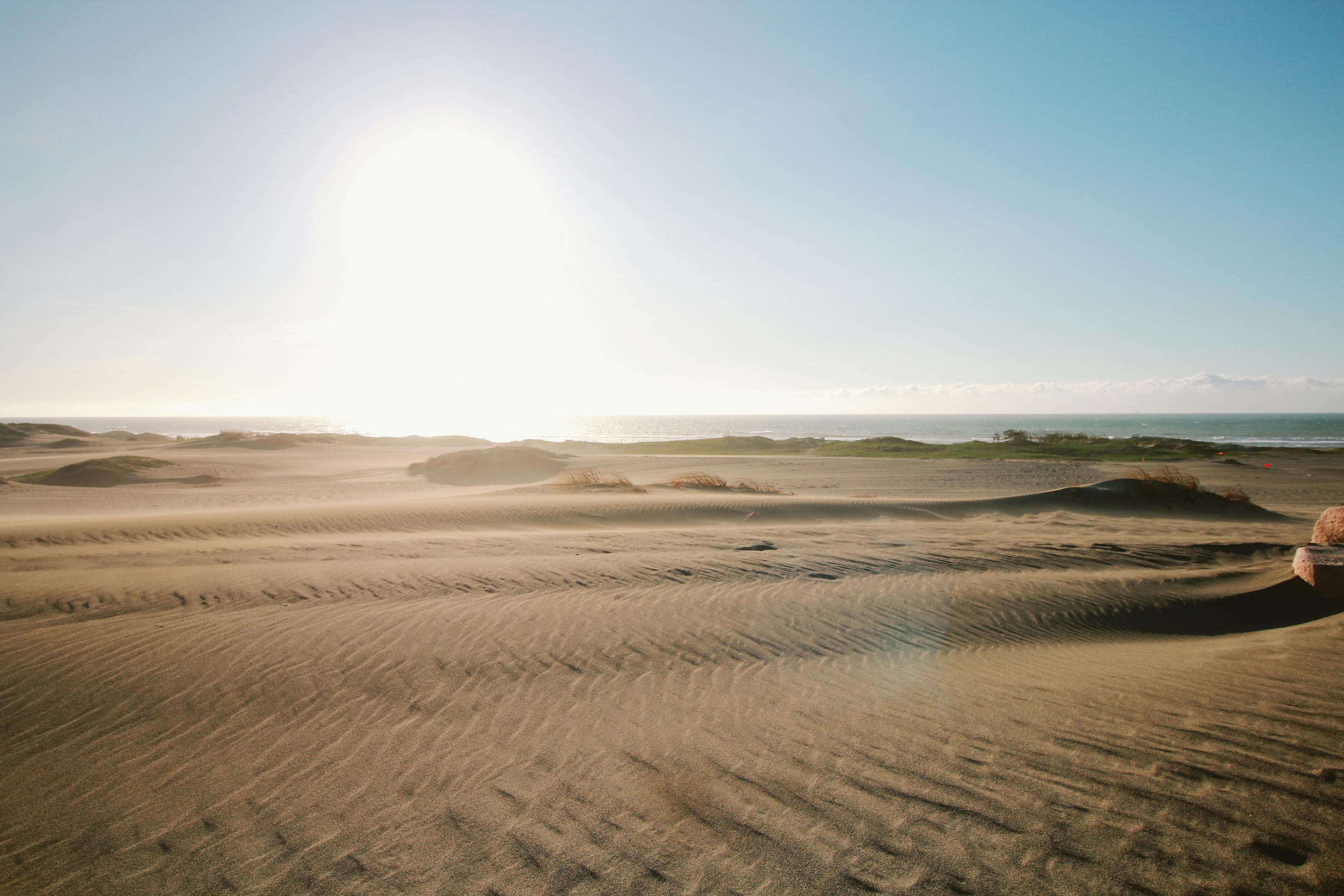  Desert Under Blue Sky Free Stock Photo