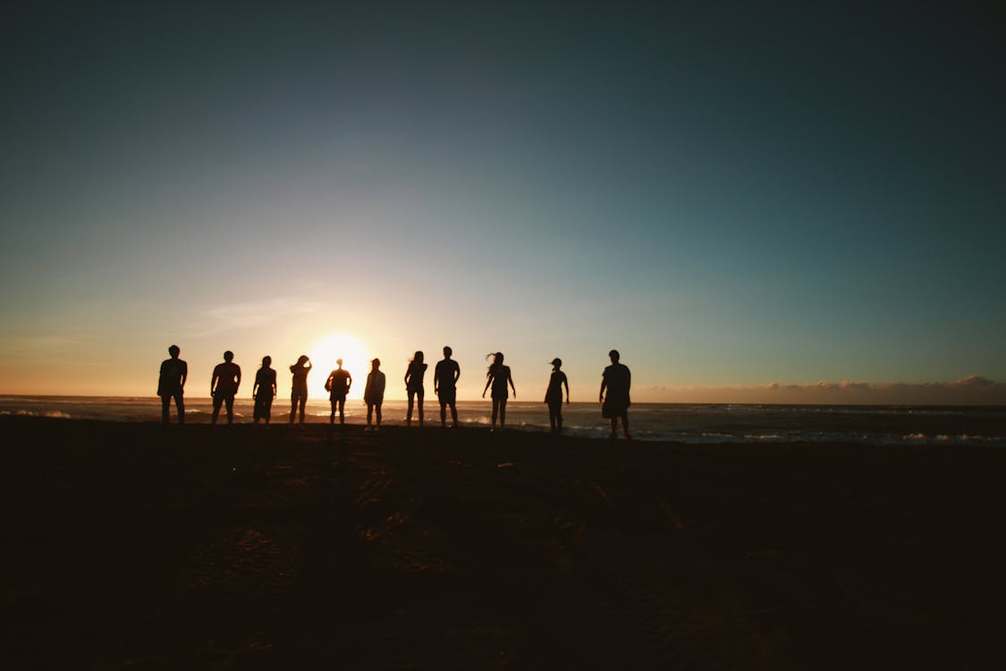 Free Silhouette of People during Sunset Stock Photo