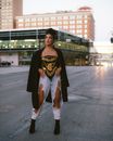 Portrait of Fashionable Woman on City Street