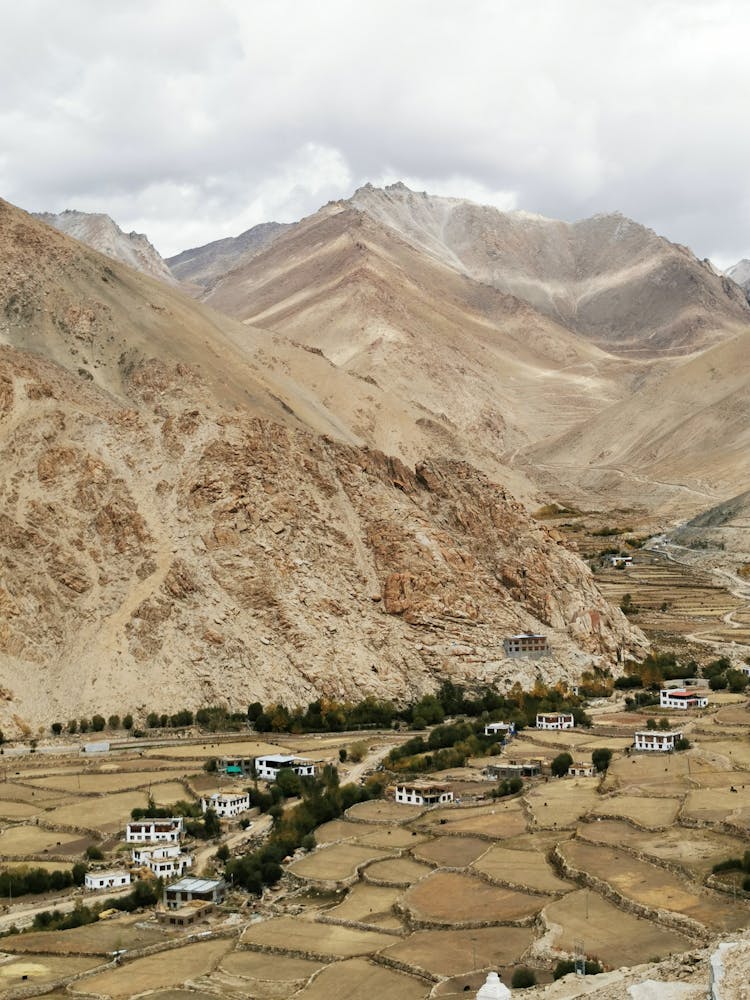 Desert Mountains And A Village 