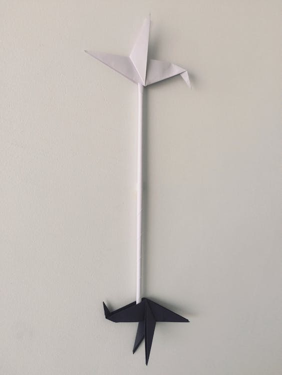Free Black and White Umbrella on White Wall Stock Photo
