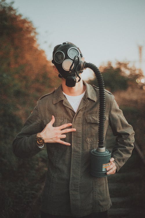 Man in Gas Mask