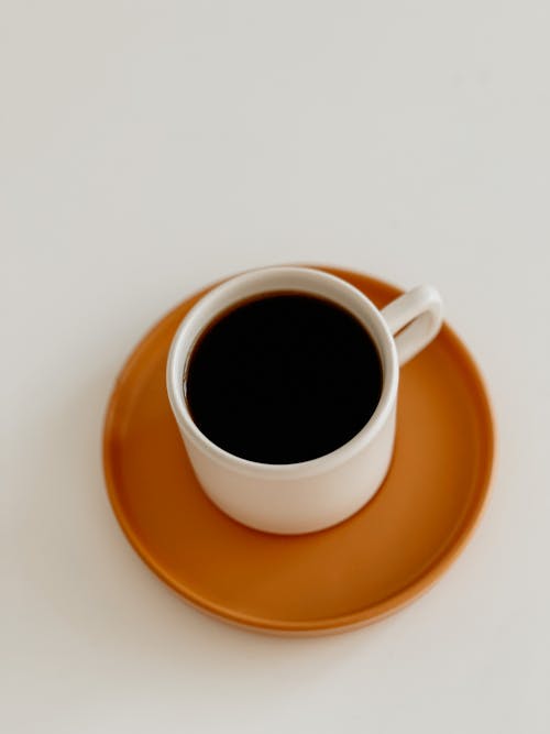 Free High Angle View of Cup of Coffee Stock Photo
