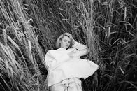 Grayscale Photo of Woman in Long Sleeve Shirt