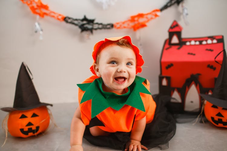 Baby Dressed In Halloween Costume