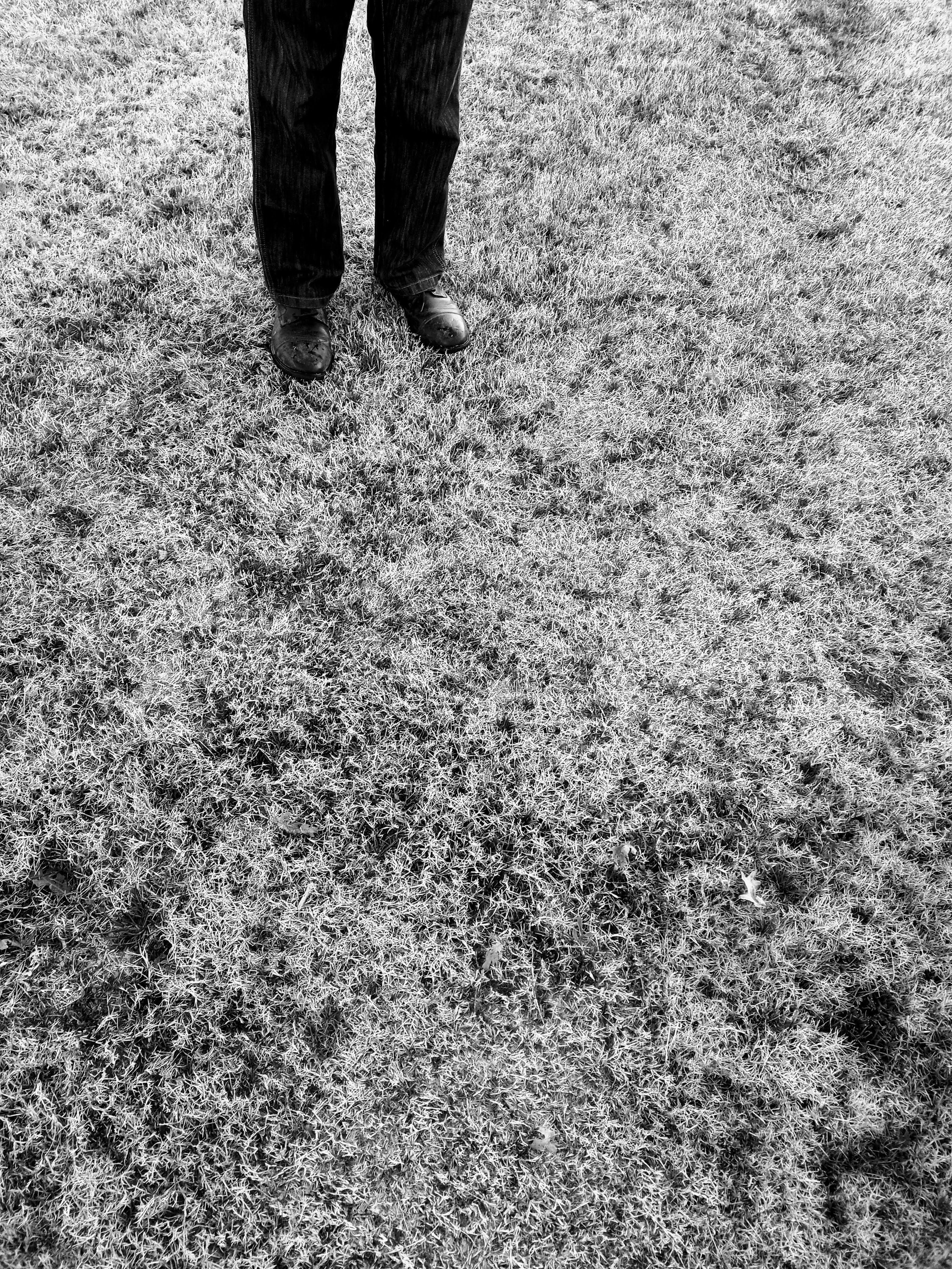 Person in Black Pants Standing on Grass Field · Free Stock Photo