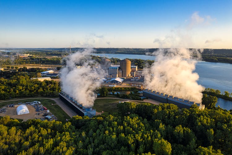 Scenic Landscape With A Factory 