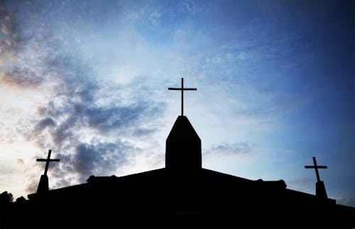 Foto d'estoc gratuïta de blau cel, creença religiosa, creu