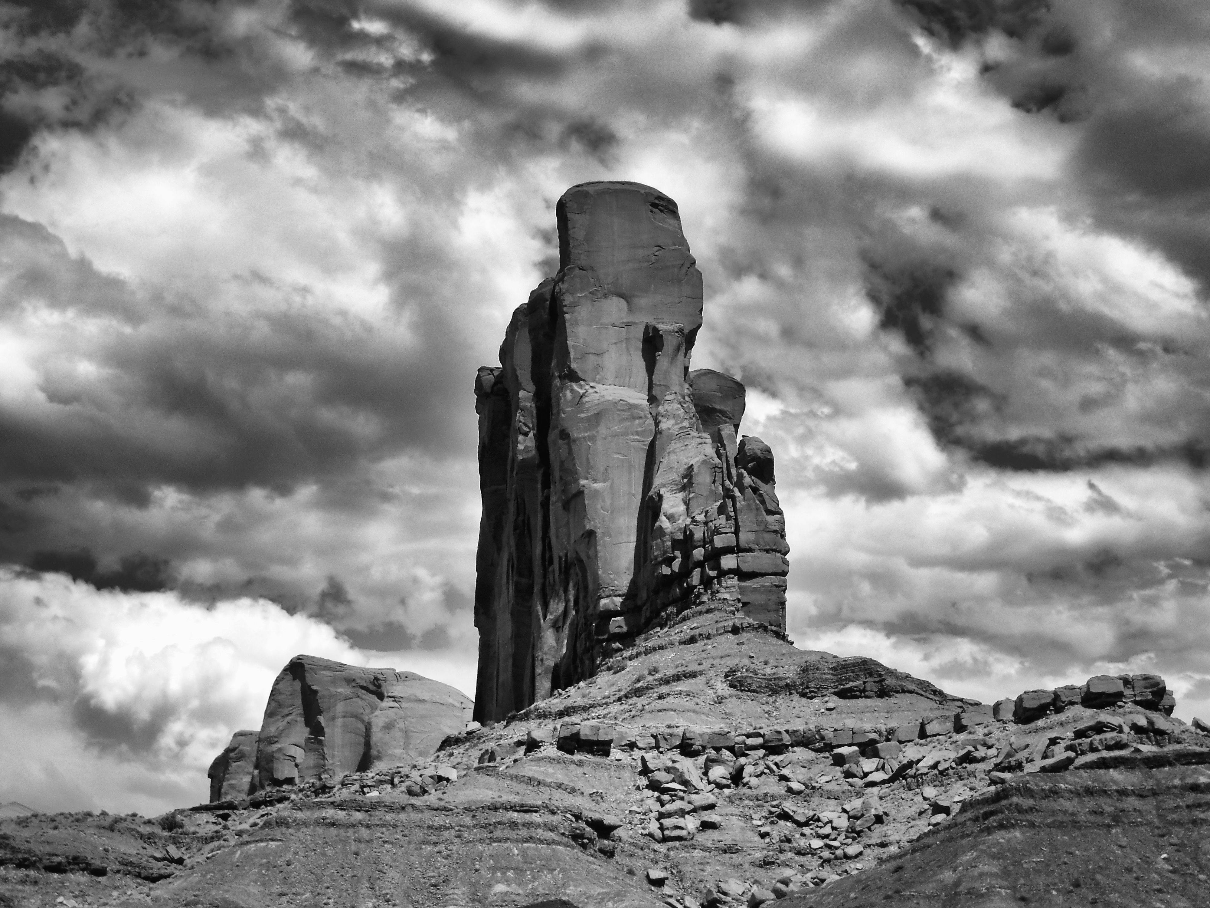Free stock photo of black and white, monument valley, rocks
