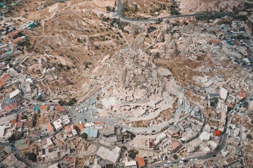 Fotobanka s bezplatnými fotkami na tému cappadocia, domy, letecké snímkovanie