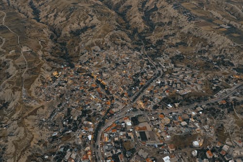 Free Aerial Shot of a Town Stock Photo
