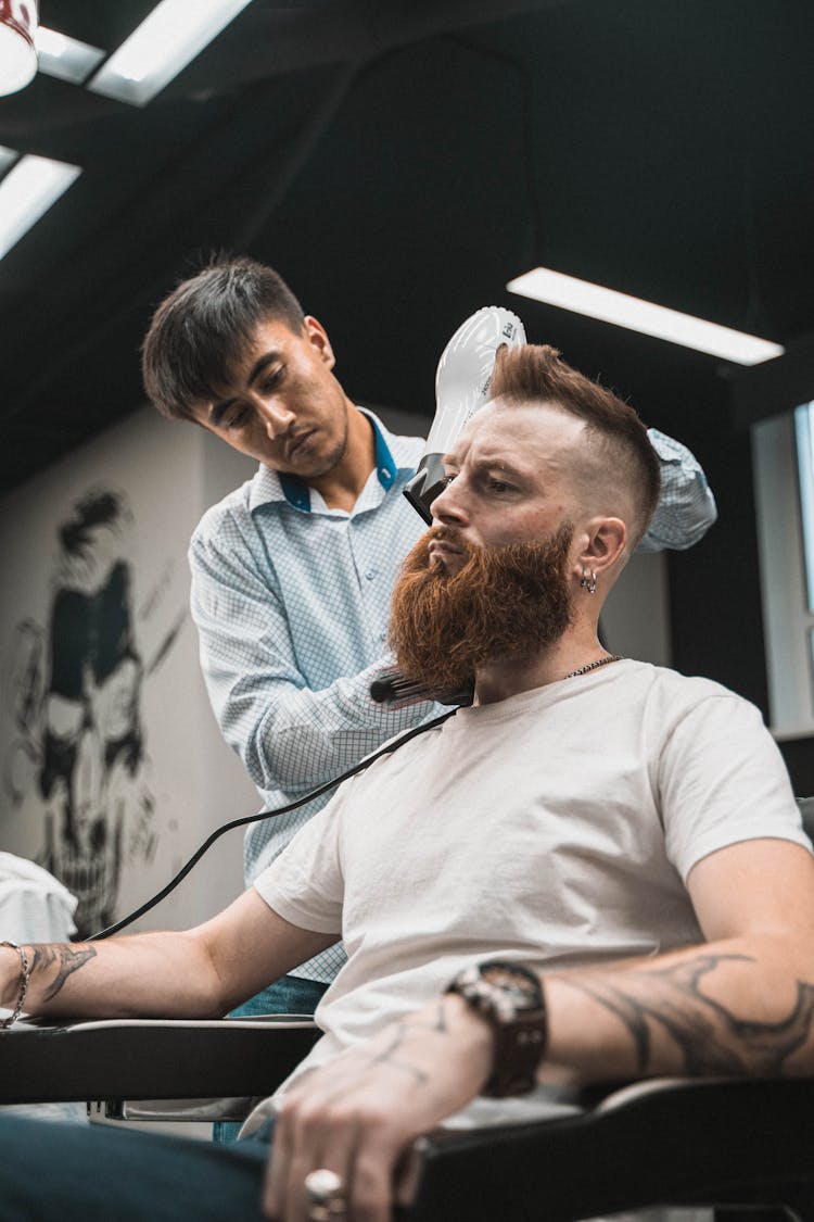 A Man Getting A Haircut