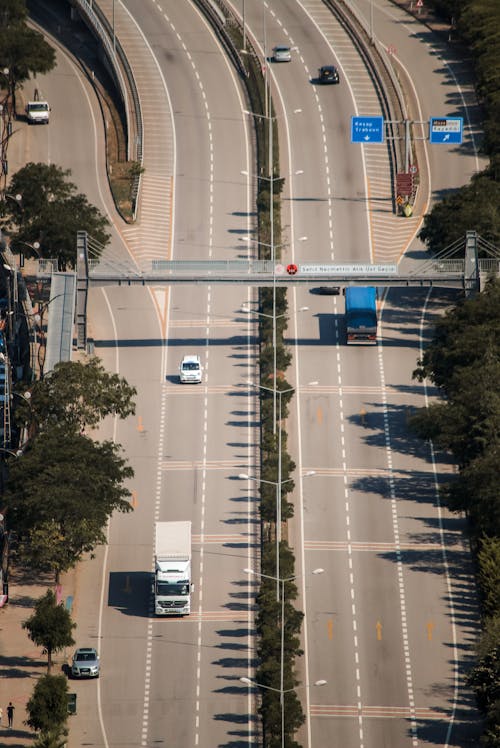 Free Vehicles on a Concrete Roads Stock Photo