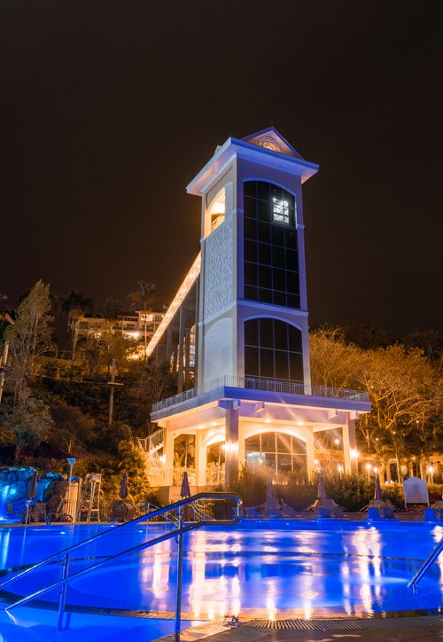Free stock photo of hotel, night, pool Stock Photo
