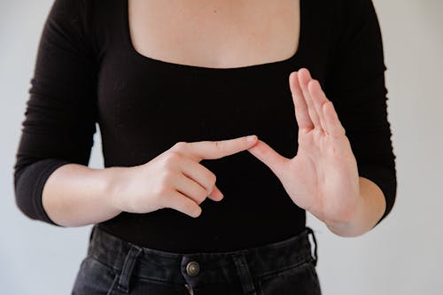 Free Close up on Sign Language Showed by Woman Stock Photo