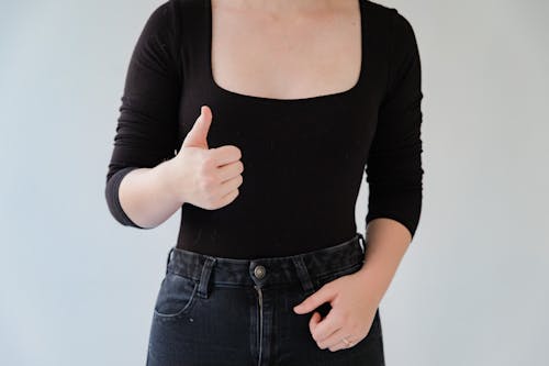 Free Midsection of Woman Showing Sign Language Stock Photo