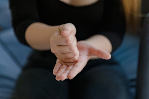 Close up on Sign Language Gesture