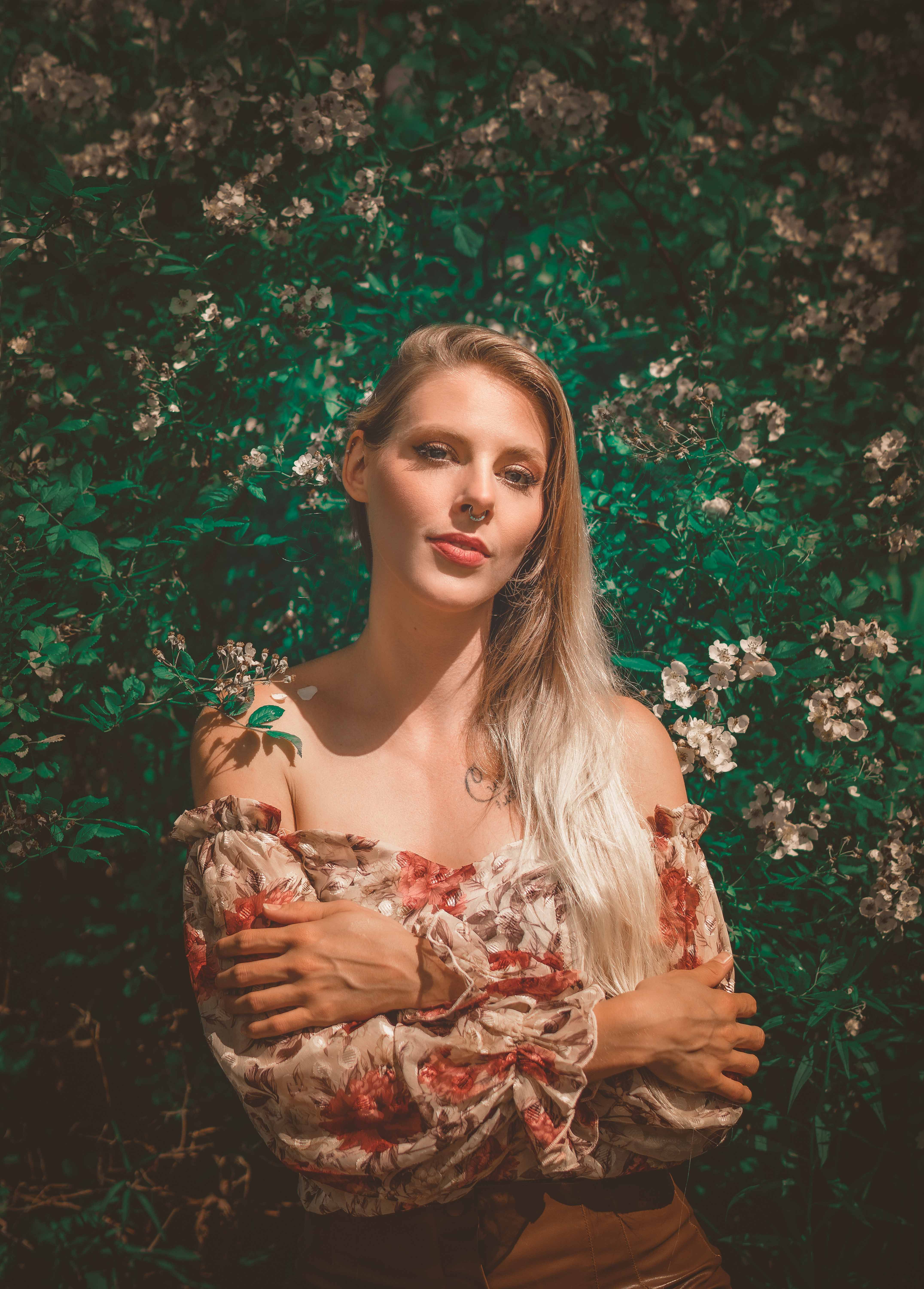 Blusa Ciganinha Floral Verde
