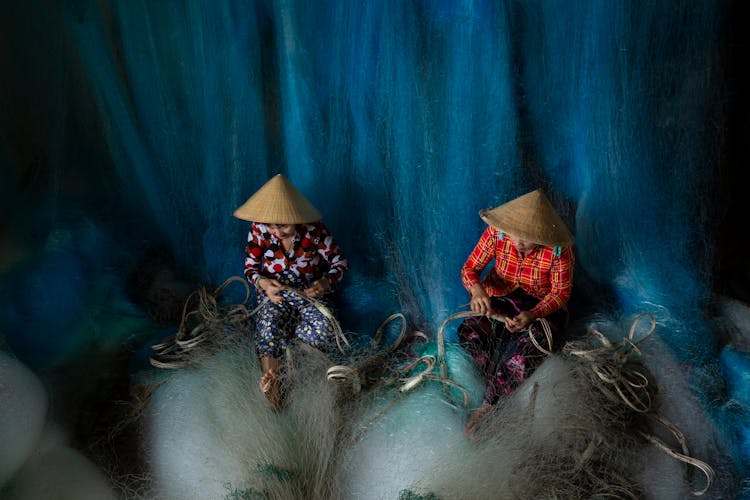 Women Making Traditional Nets