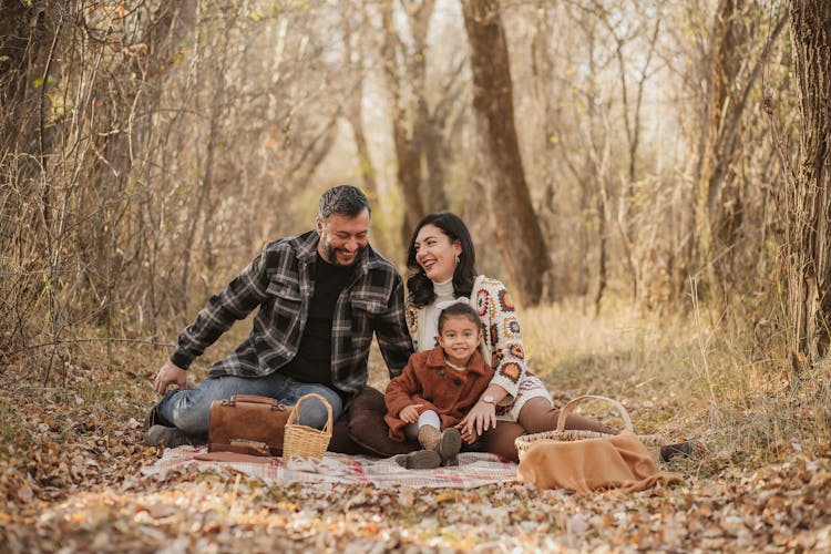 Family On Autumn Picnic