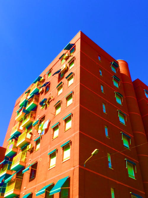 Free stock photo of blue, building, color