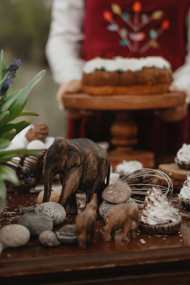 Close Up Of Elephants Figurines