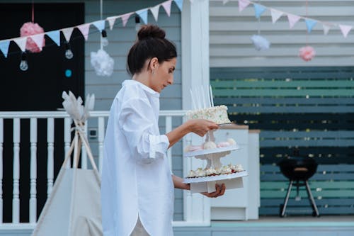Free Woman Holding Birthday Cake Stock Photo