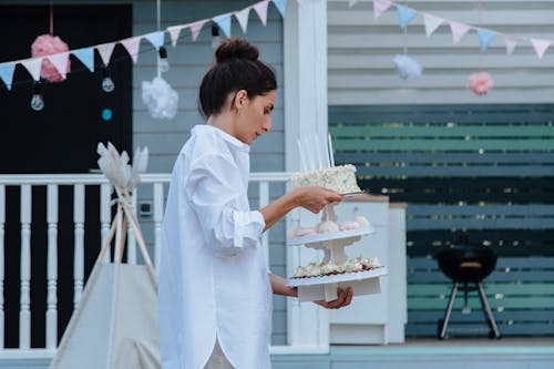 Woman Holding Birthday Cake