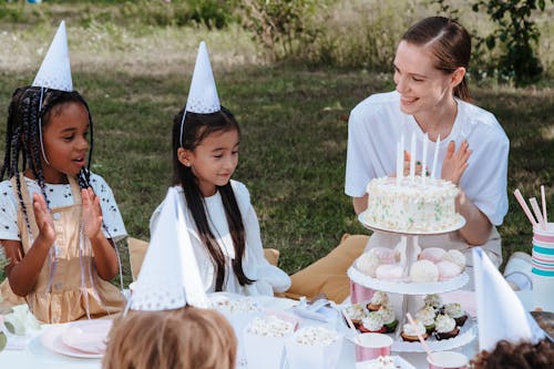 Free People at Garden Party Stock Photo