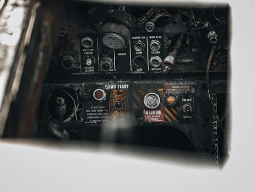 A Control Panel on an Old Airplane