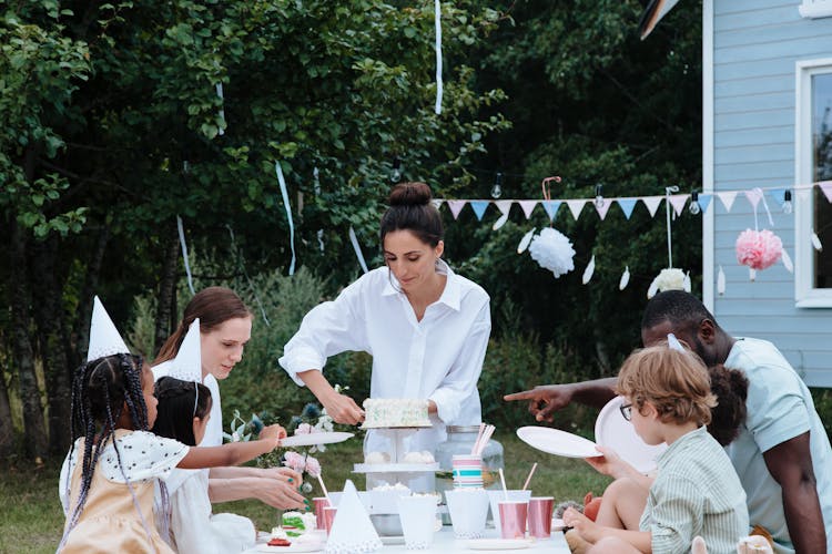 Kids At Party In Yard