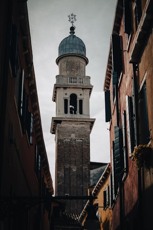Free A Historic Bell Tower of a Church Stock Photo
