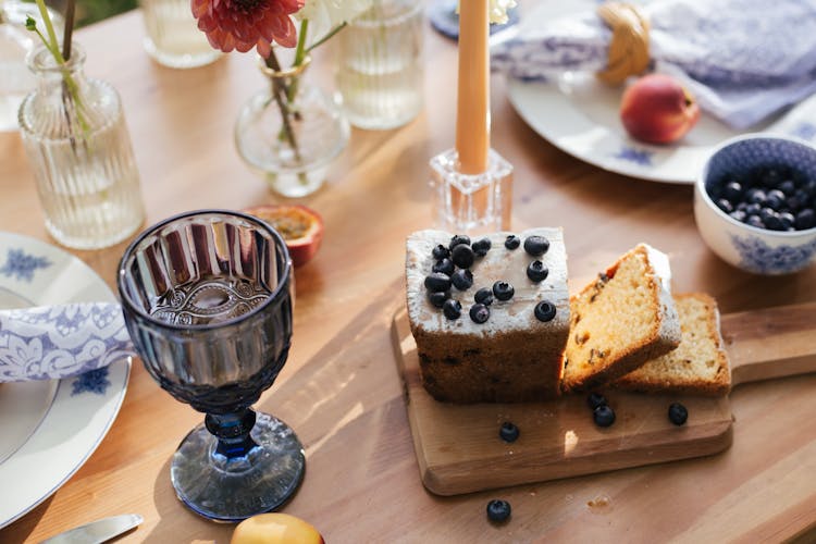 Photo Of A Bread With Blueberries On Top