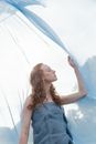 Free stock photo of beach, beautiful, blue dress
