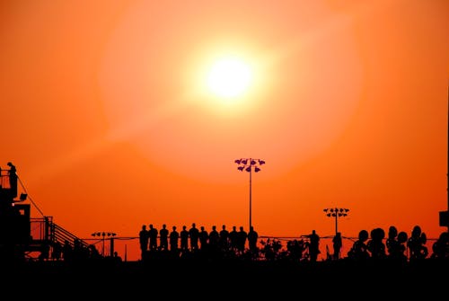 Silhouette of People during Sunset