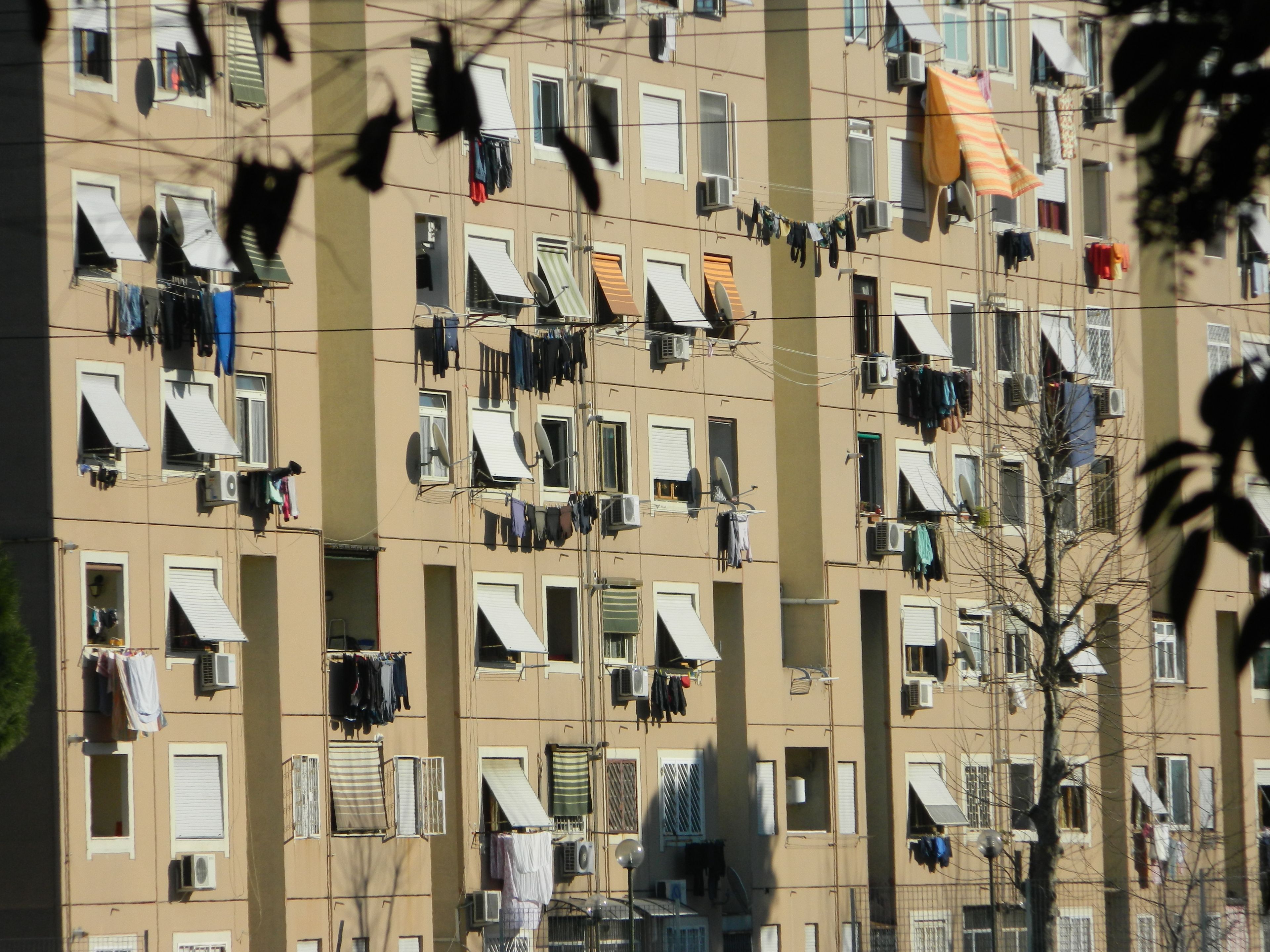 Rome residential courtyard laundry