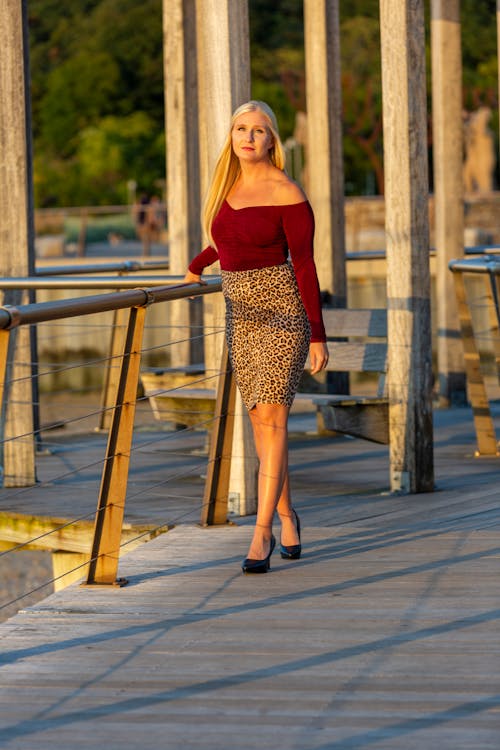 Pretty Woman Standing on a Viewing Deck