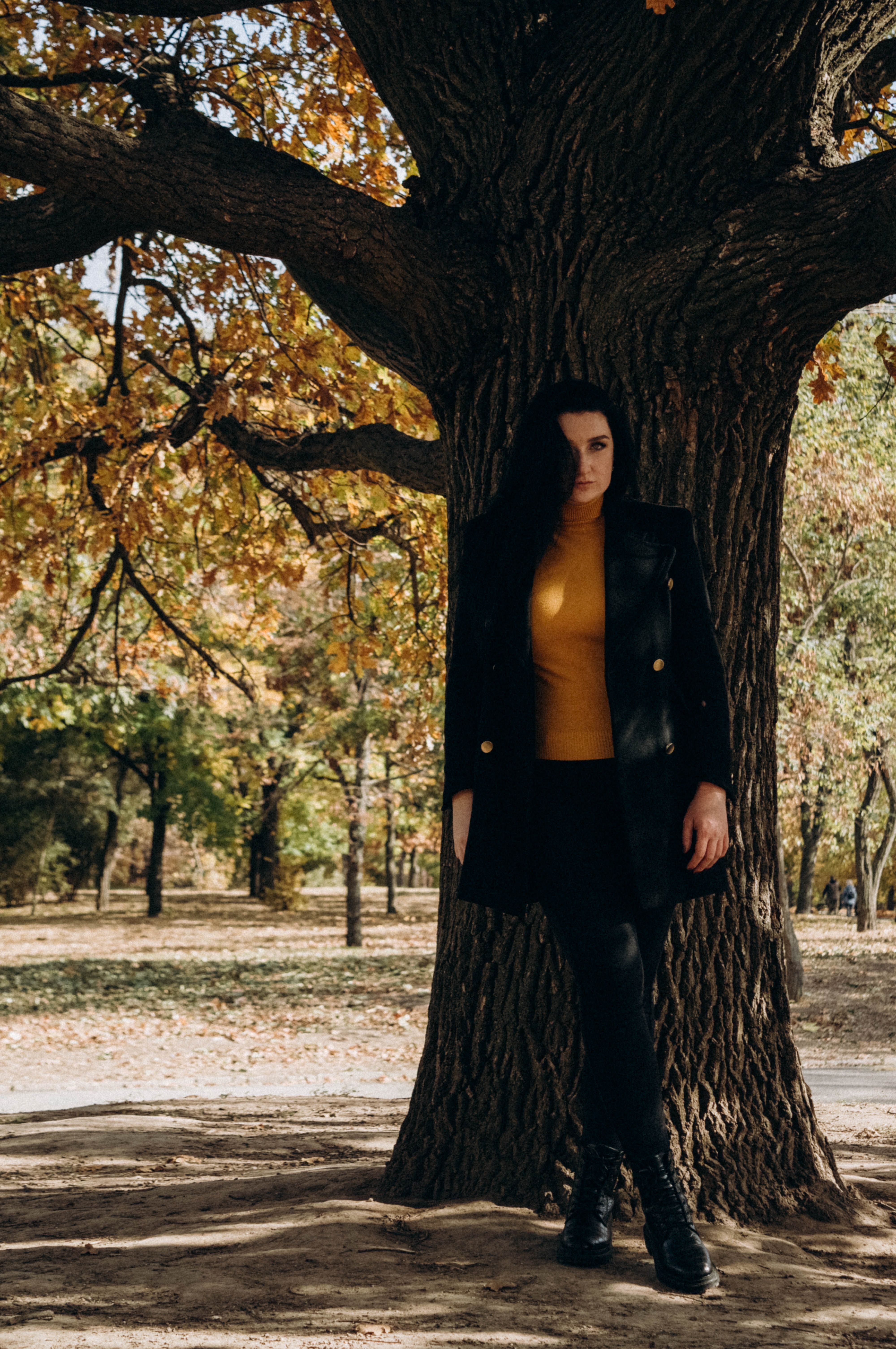 A Woman in Black Blazer Standing under the Tree · Free Stock Photo