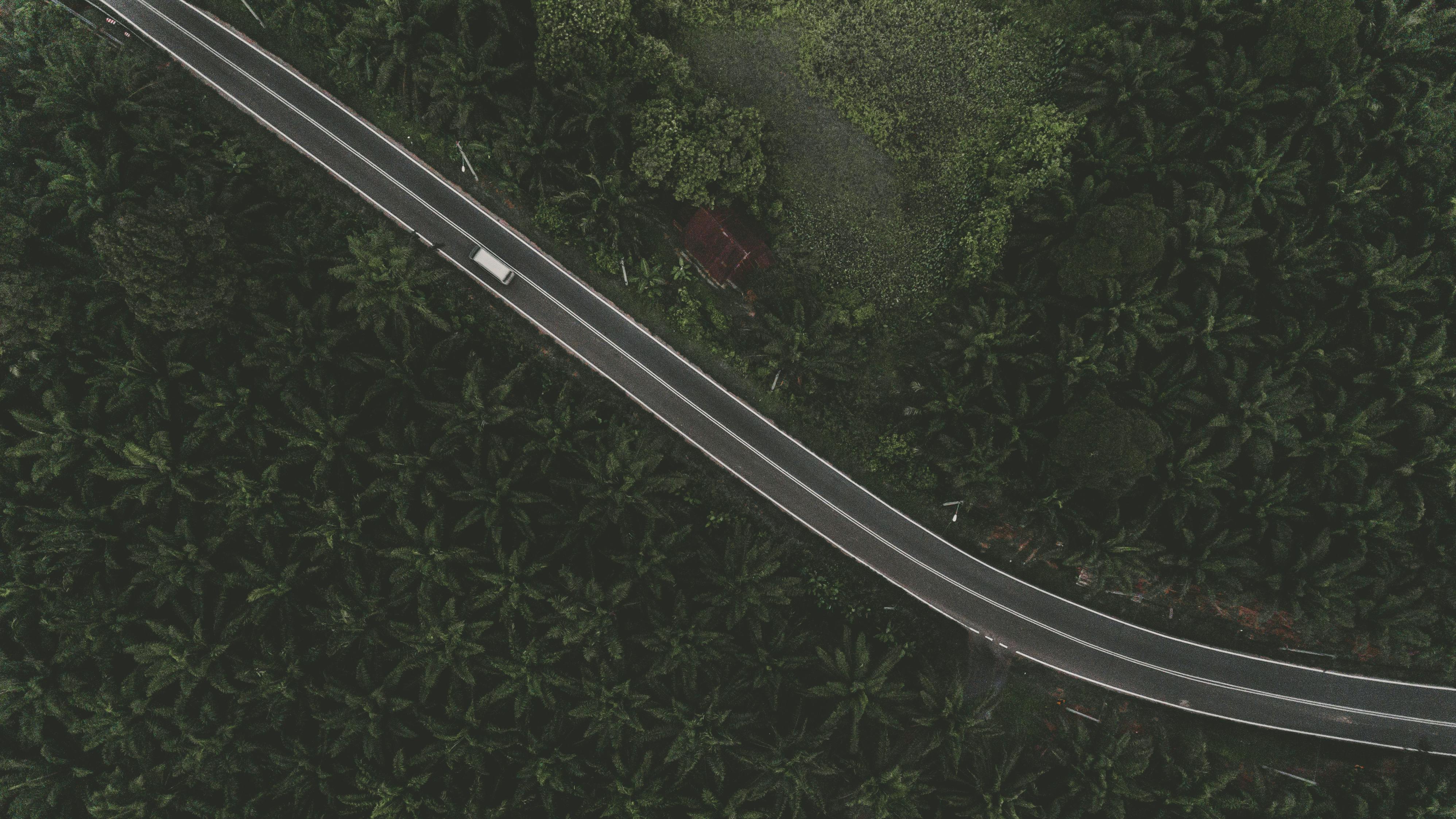 Aerial ocean view with vessel